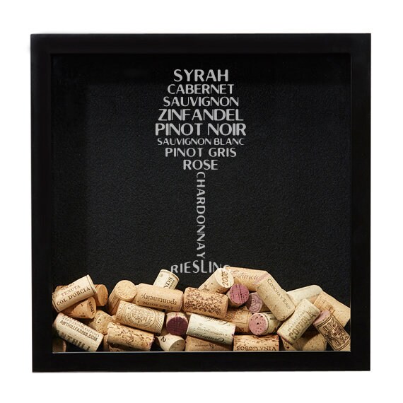 Wine Cork Holder Shadow Box Wedding Gift Guest Drop Box Etsy