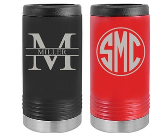 Personalized Slim Can Cooler, Slim Koozie, Skinny Can Holder, Custom Can Cooler, Claw, Truly, Hard Seltzers, Stainless Steel Can Tumbler