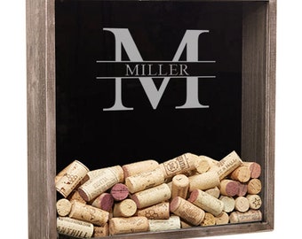 Personalized Wine Cork Holder, Shadow Box Gift, Wall Shadow Box, Wine Gift, Anniversary Gift, Mom or Dad