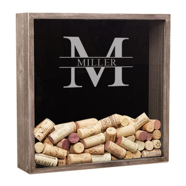 Personalized Wine Cork Holder, Shadow Box Gift, Wall Shadow Box, Wine Gift, Anniversary Gift, Mom or Dad