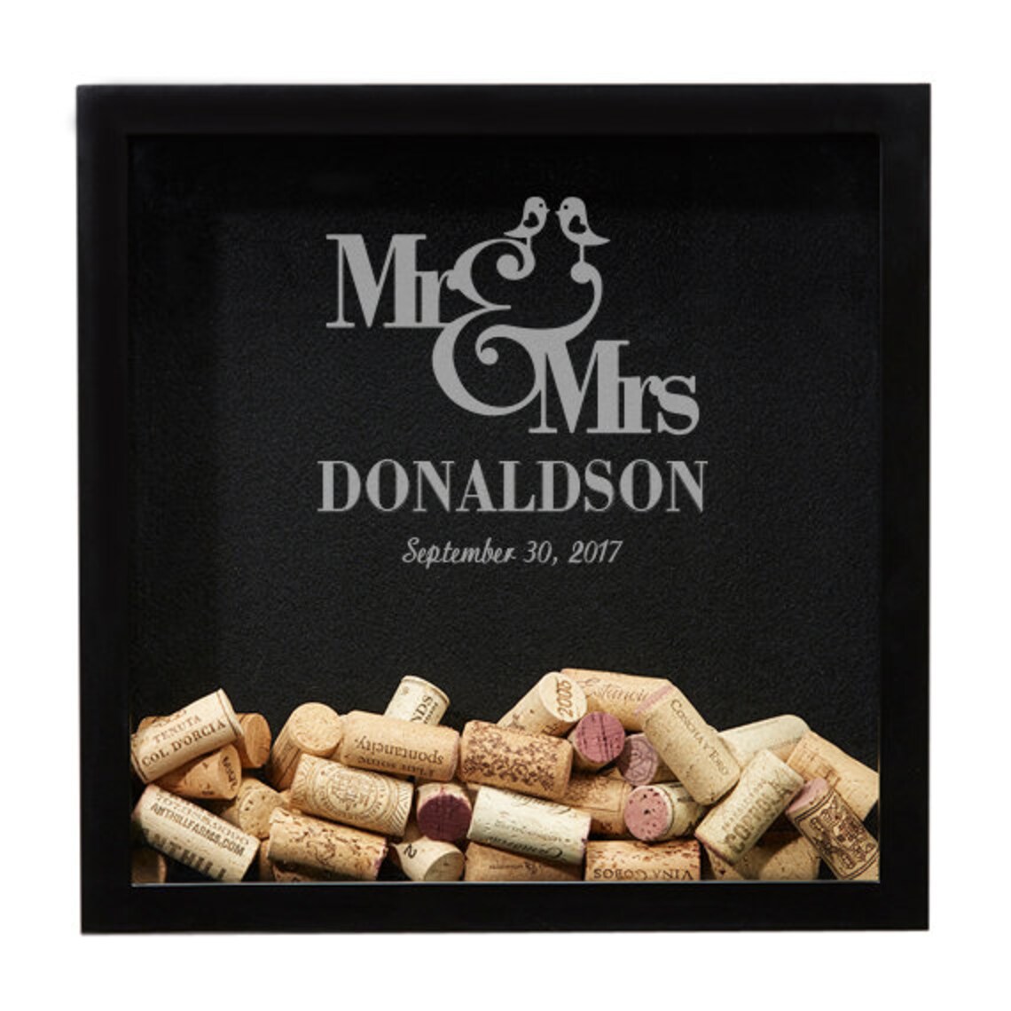 Wedding Shadow Box Guest Book Wine Cork Holder Personalized Etsy