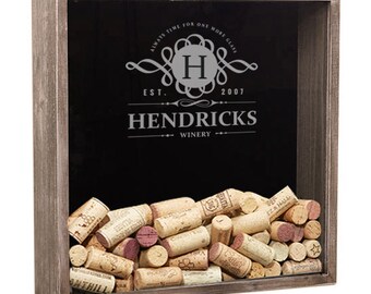 Wine Cork Holder, Personalized Shadow Box, Wall Shadow Box, Wine Cork Display, Wine Cork Storage Display, Wine Lover Gift, Mom Gift