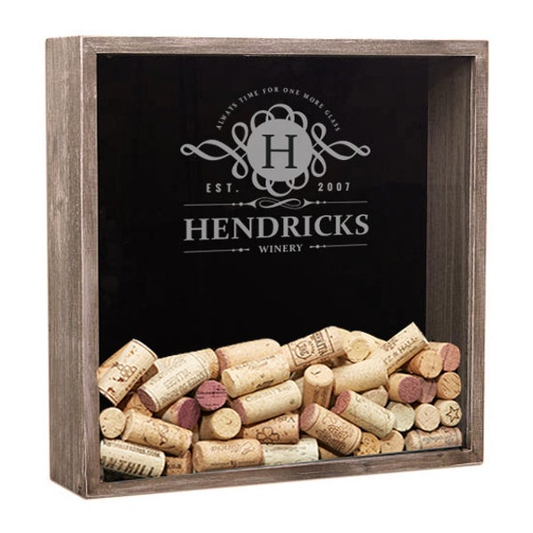 Wine Cork Holder, Personalized Shadow Box, Wall Shadow Box, Wine Cork Display, Wine Cork Storage Display, Wine Lover Gift, Mom Gift