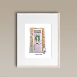Huistekening, voordeur schilderij tekening, Gepersonaliseerd huis, huisopwarming cadeau, architecturale schets, Valentijnsdag cadeau, Verjaardag