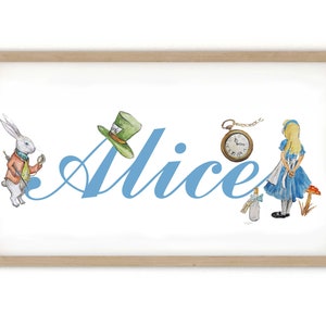 Personalised Alice In Wonderland Name Design | Alice Print | Alice in Wonderland Gift Ideas |  AlicePersonalized