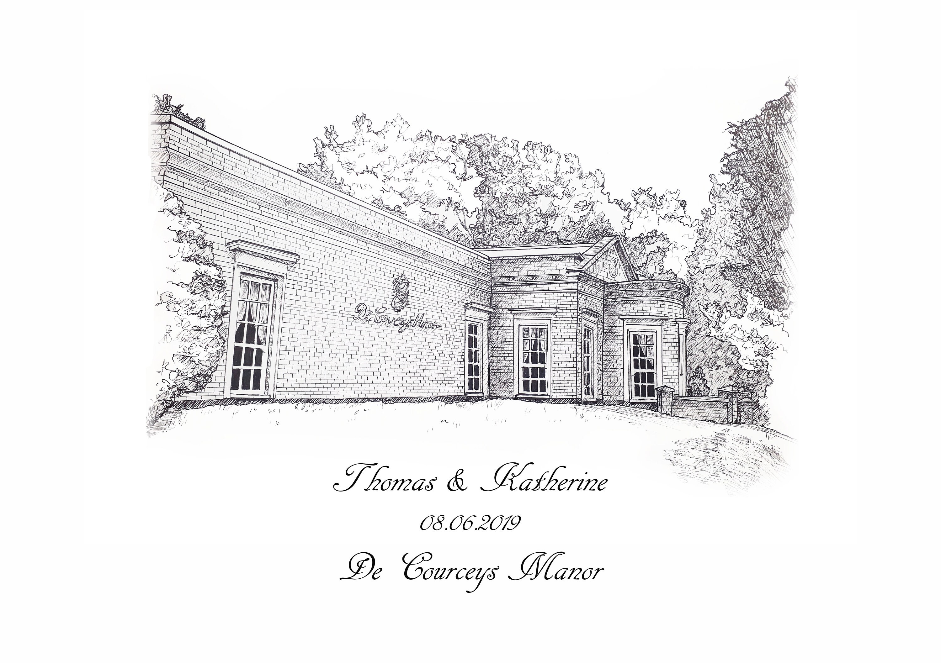 Personalised Wedding venue illustration Hand drawn Wedding | Etsy