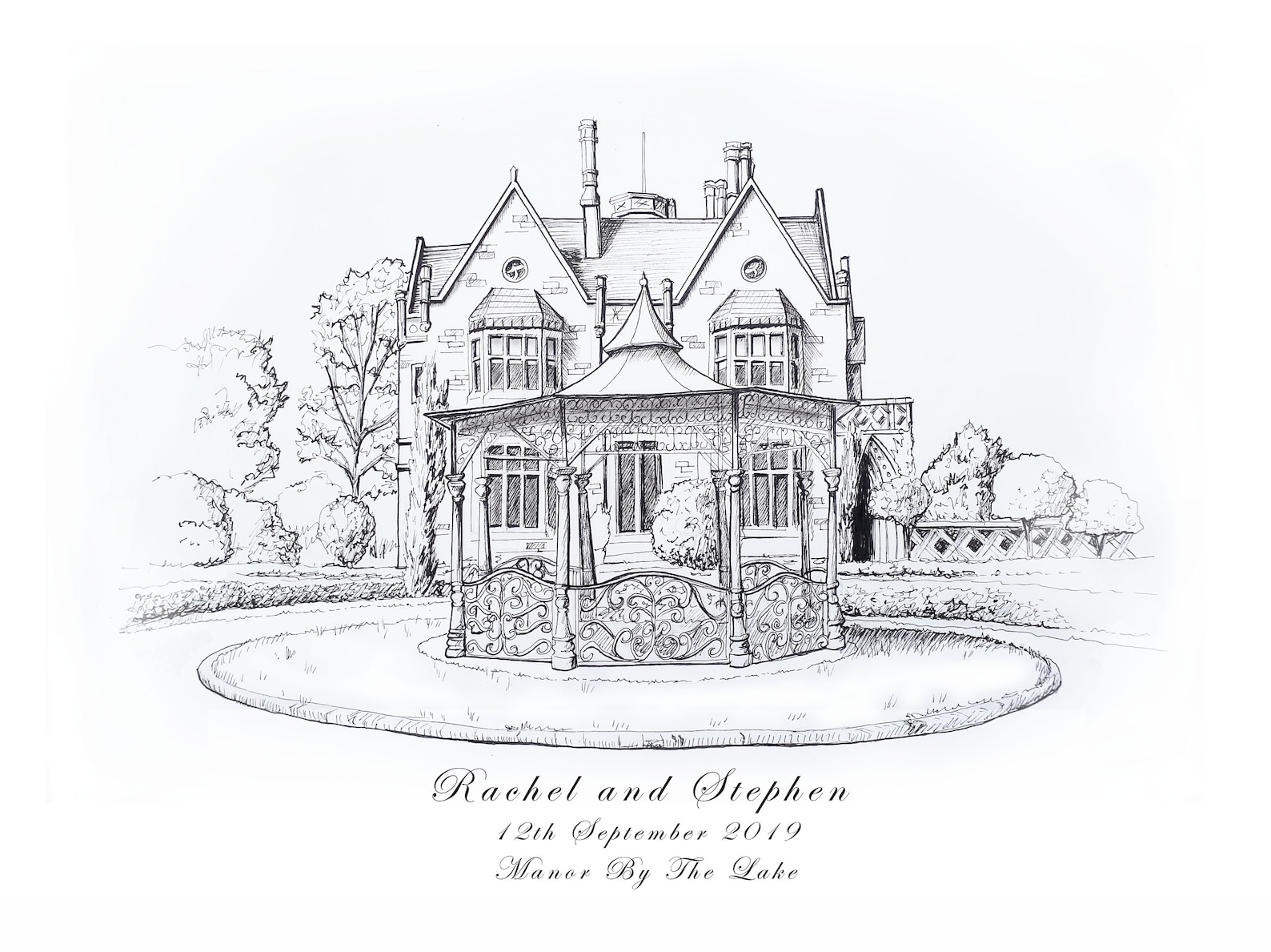 Personalised Wedding Venue Illustration Hand Drawn Wedding - Etsy UK