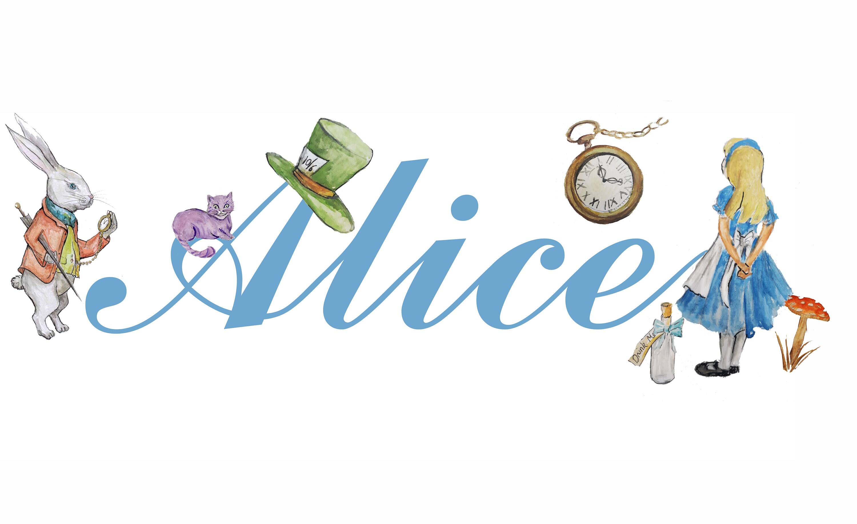 Personalised Alice in Wonderland Name Design Alice Print - Etsy UK