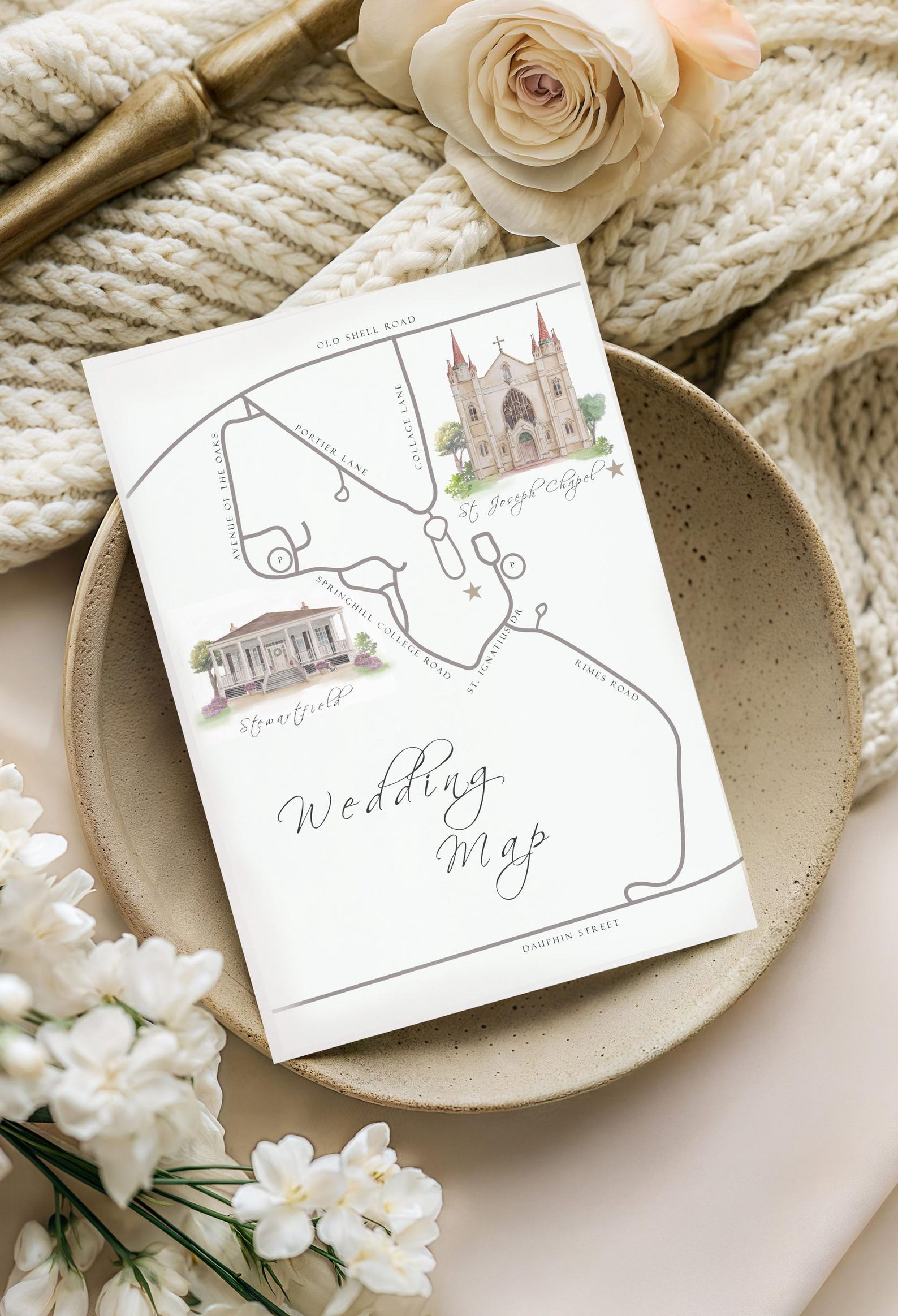 Custom Watercolor Wedding Venue Map – Hand-drawn Illustration (digital ...
