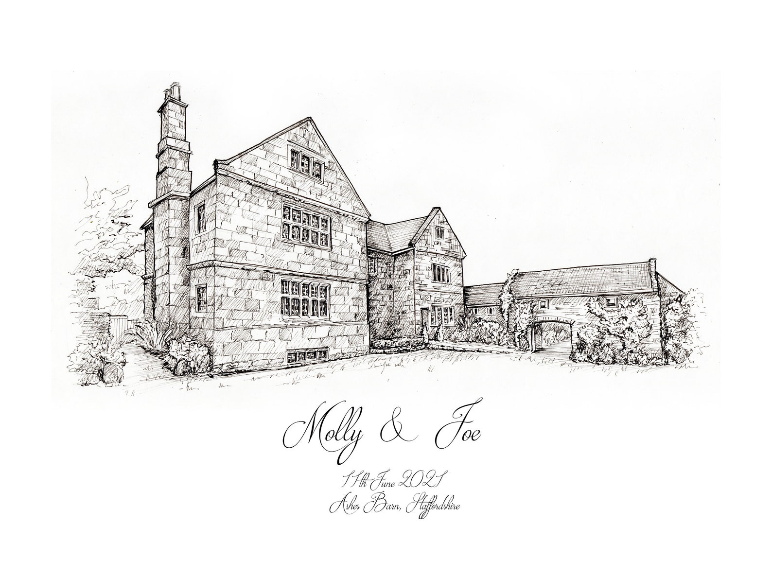 House Drawing Black and White House Warming Gift Etsy