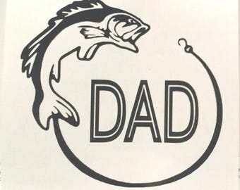 DAD Fishing Bass Vinyl Decal – Father's Day Car Sticker