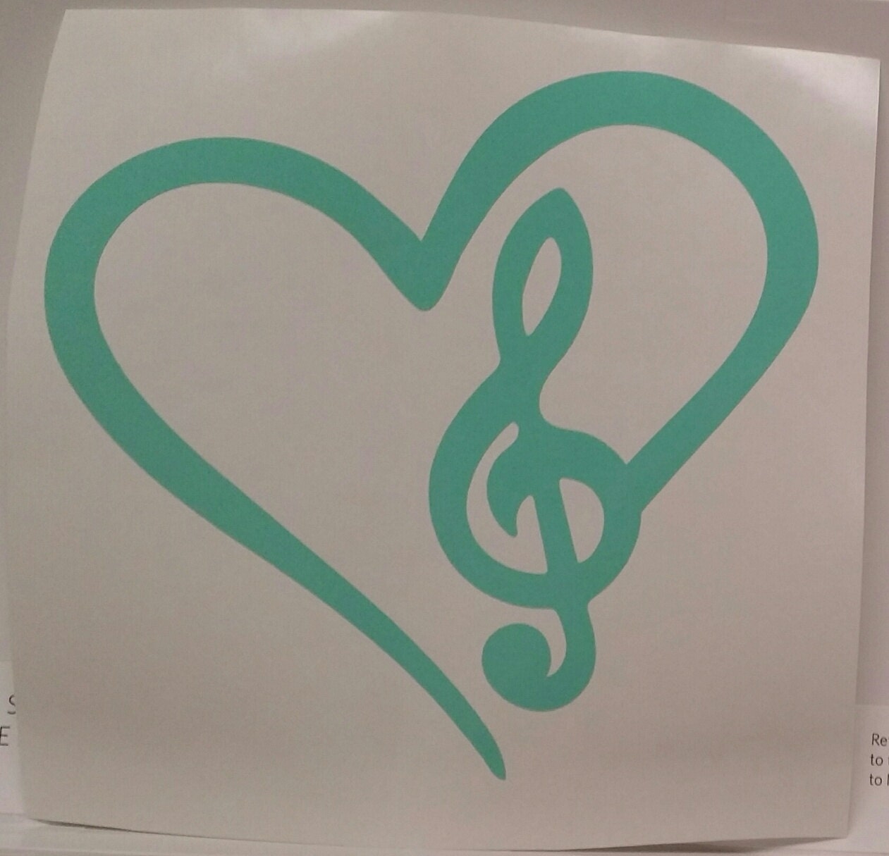 Heart With Treble Clef Vinyl Decal Sticker/music Lover/heart Decal ...