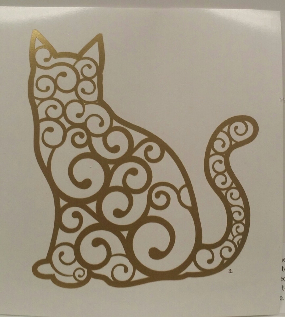 Cat Vinyl Decal With Fancy Swirl Design/cat Decal/swirl/kitty Cat/yeti ...