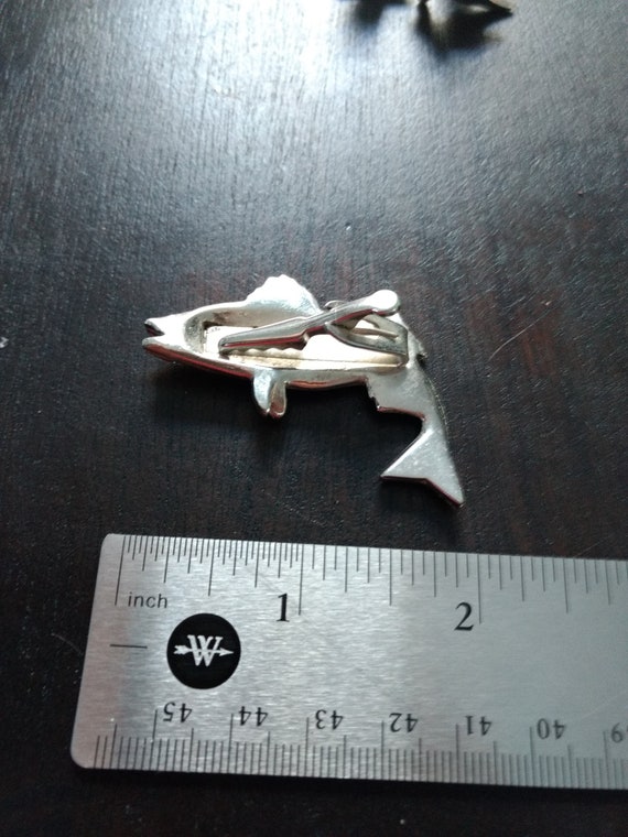 Vintage silver tone fish tie clip - image 3