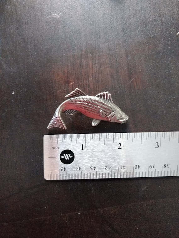 Vintage silver tone fish tie clip - image 2