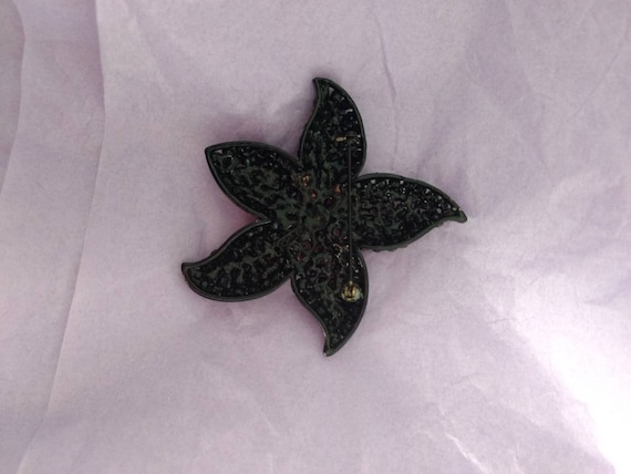 Stunning signed R Mandle Black Rhinestone starfis… - image 1