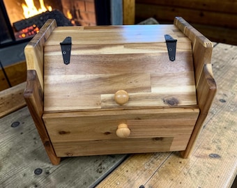 Handcrafted Solid Acacia Bread Box – Natural Kitchen Storage