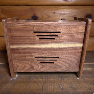 Handcrafted Solid Walnut Bread Box – Natural Kitchen Storage bild 7