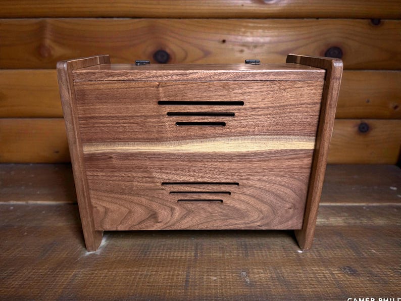 Handcrafted Solid Walnut Bread Box – Natural Kitchen Storage bild 7
