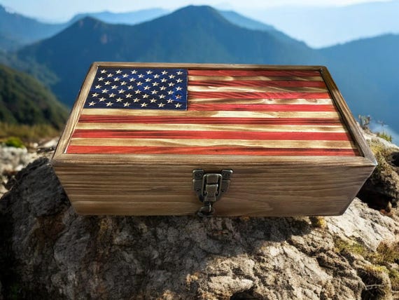 American Flag Box - Pine 13