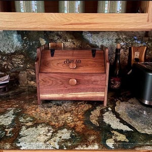 Handcrafted Solid Walnut Bread Box – Natural Kitchen Storage bild 12