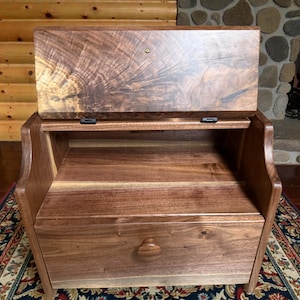 Handcrafted Solid Walnut Bread Box – Natural Kitchen Storage bild 6