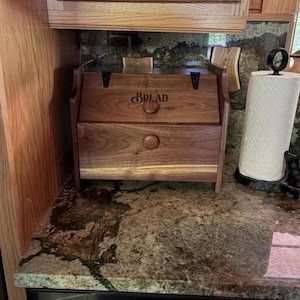 Handcrafted Solid Walnut Bread Box – Natural Kitchen Storage bild 11