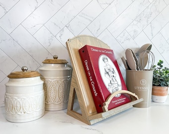 Handcrafted Wood Cookbook Holder | Recipe Stand