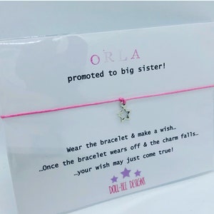 Pulsera de los deseos 'Promocionada a hermana mayor' Pulsera de los deseos de regalo