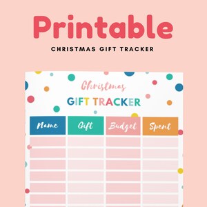 Printable PDF Christmas Gift Tracker A4 Planner to Do List Xmas Festive ...