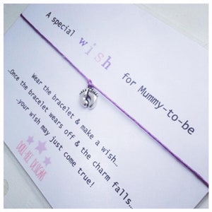 Wishing Bracelet &#39;A special wish for mummy to be&#39; Wish Bracelet Gift New Mum to Be New Born Baby Shower New Baby Jewellery Mummy