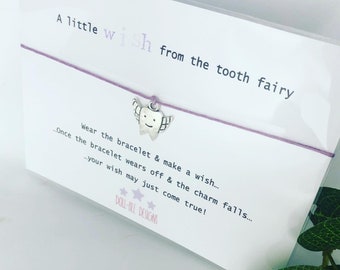 Wishing Bracelet 'A little wish from the tooth fairy' Wish Bracelet Gift