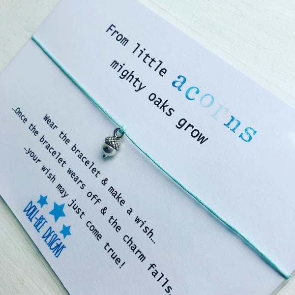 Wishing Bracelet 'From little acorns, Mighty oaks grow' Wish Bracelet Gift