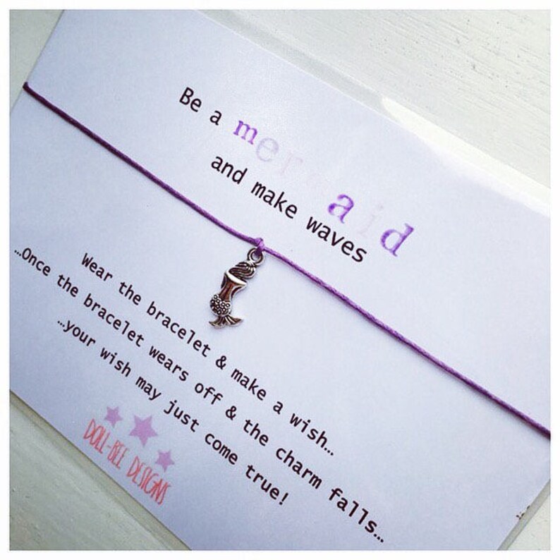 Wishing Bracelet 'be a Mermaid and Make Waves' Wish Etsy