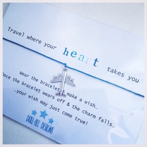 Travel Wish Bracelet: Bon Voyage Gift with Aeroplane Charm