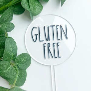 Personalised Food Ingredients Acrylic Cake Food Topper Gluten Free Vegan Vegetarian Sugar Free Party Celebration Dessert Contemporary Buffet