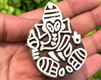 Indian block stamp wood Ganesh/Ganpati/Ganesha wood block print stamp for soap making/candle making/pottery/ fabric painting