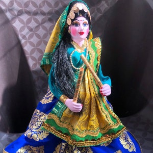 Indian lehenga doll Indian bridal gift Garba figurine beautiful home decor piece Indian outfit doll for display in home office bedroom kids