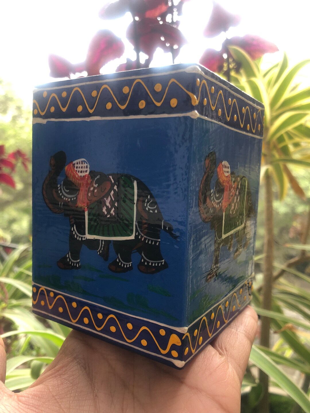 Rajasthani Painting Pen Stand Pen Holder Remote Stand Cute Miniature