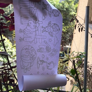 Carta cancellabile per bambini. Intrattenimento ecologico per bambini da colorare per bambini, uso illimitato, rotolo a tema filastrocca, regalo per neonati