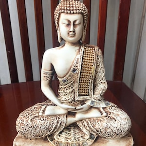 1 Statue. White/Cream Buddha spirituality statue for home decor/Gift for Her/Gautam Buddha/ Buddha figurine/Fend Shui for your home