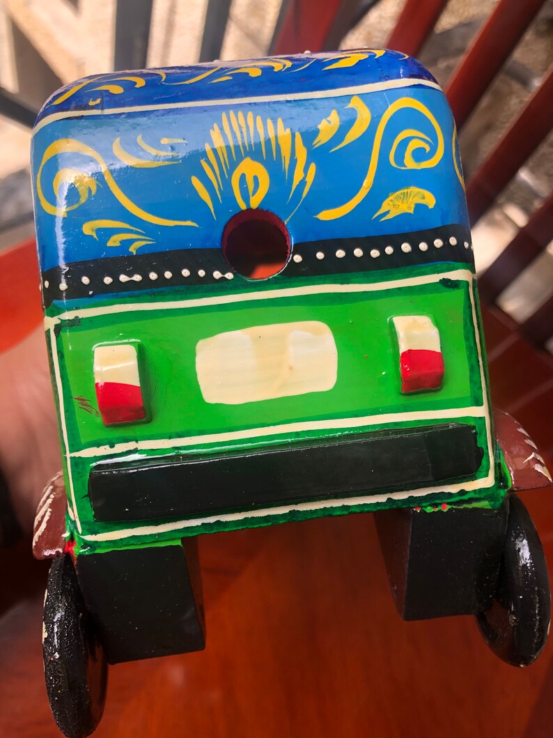 Indian Auto Rickshaw Hand Painted Wood/wooden Traditional Transport