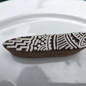 Sellos/bloques de madera con borde indio para trabajos en tela, papel, arcilla, fabricación de jabón y velas.