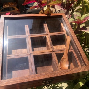 Wood Wooden masala unique spice wood box wood ethnic traditional Indian spice or jewellry holder India unique Gift for her/Gift for Him