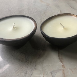 Eco friendly candle coconut shell 100% natural beautiful Indian Coconut Soy candle hand poured sustainable candles Vanilla Coconut shell