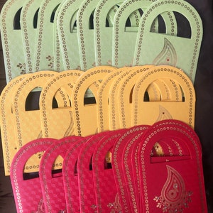 Set van 30. Enveloppen voor geld/shagun Indiaas rood/geel/groen Geldhouder/cadeau/bruiloft/Diwali/Aziatisch/geldenvelop/Eid/shaadi/Aziatisch