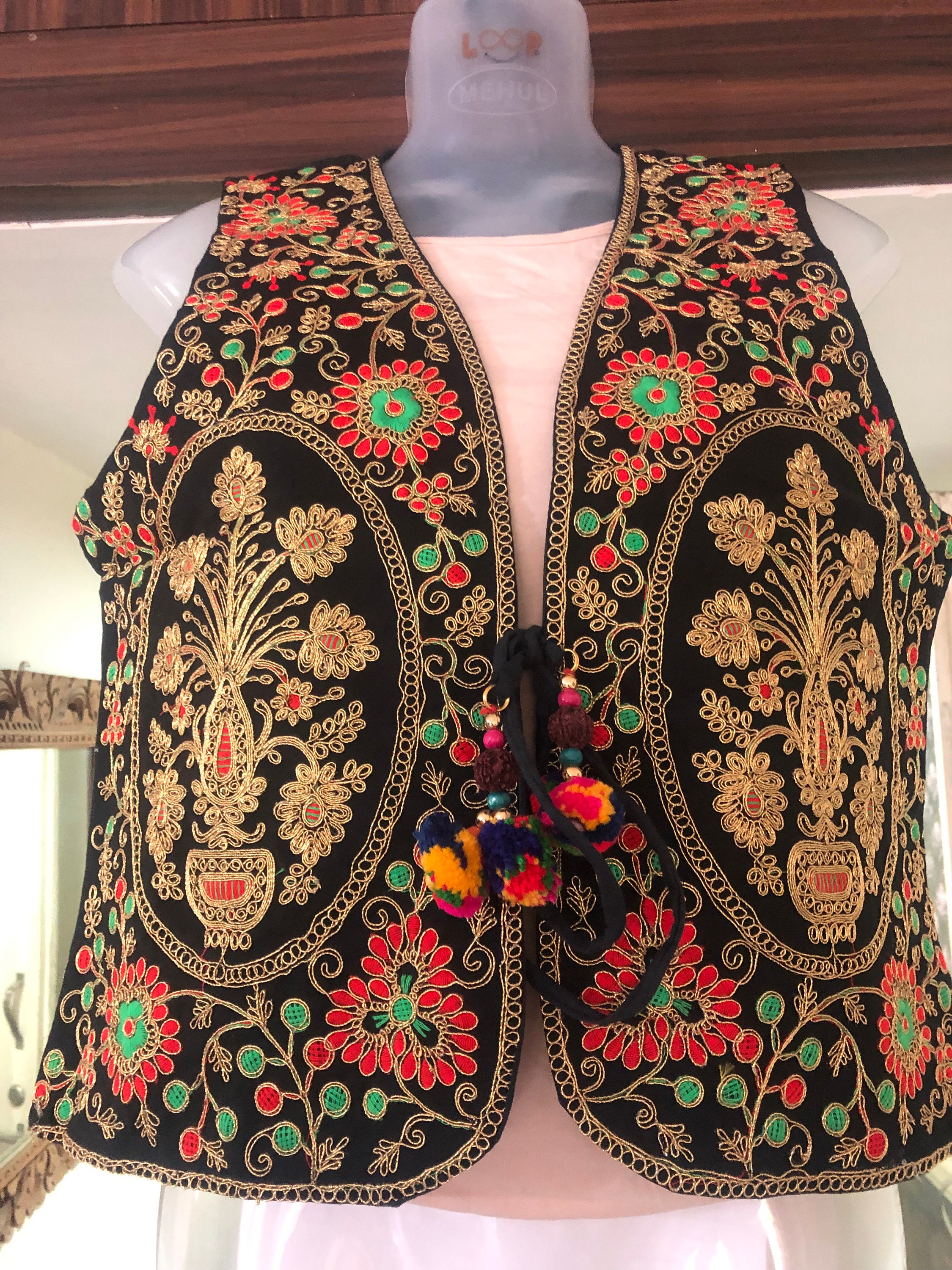 Indian Ethnic Vest/waist Coat Traditional Hand Embroidered Beautiful ...