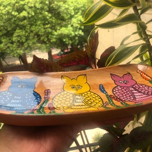 Indian pattachitra tray hand painted wood/wooden tray Patachitra Pattachitra Odisha Orissa handmade wood tray Gift for Her/Gift for Him