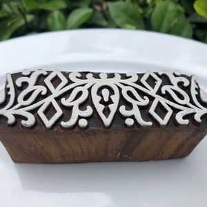 Bloc de bois géométrique rectangle en bois indien/tampon pour tissu/papier/fabrication de bougies/fabrication de savon et autres travaux manuels