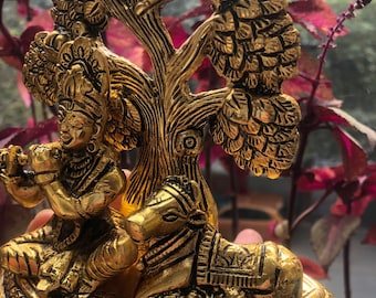 1 Statue. Lord Krishna Kuh Spiritualität Friede Hindu Indische Statue für Wohnkultur/Geschenk für Sie/Lord Krishna/Krishna/Feng Shui für Ihr Zuhause